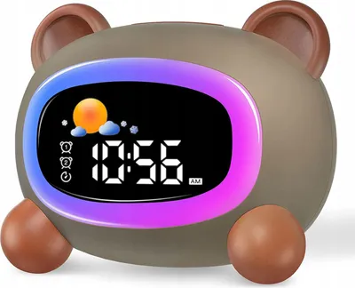 Image de Réveil coloré, lampe de nuit LED RGB pour enfants, ours