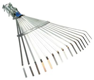 Polar 2504 verzinkter Laubbesen 35 cm B-Ware Fächerbesen Stahlbesen