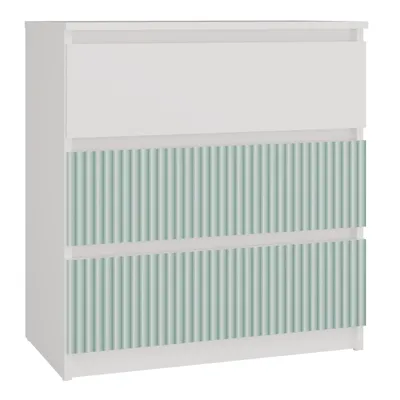 Zdjęcie produktu dla Topeshop M3 FR MINT, Miętowy, Biały, 3 szuf., Płyta wiórowa, 700 mm, 400 mm, 750 mm