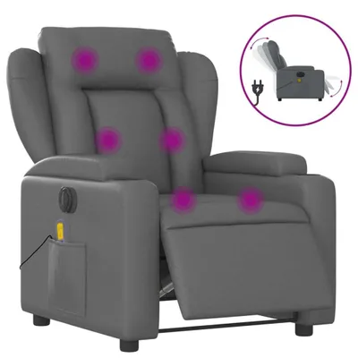 Produktbild von Massagesessel Elektrisch Grau Kunstleder