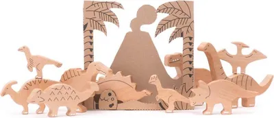 Produktbild von Bajo Dinosaurier Spielzeugset - 10 Figuren - pädagogisch und kreativ