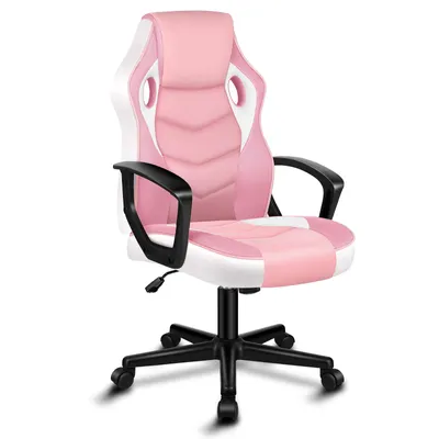 Produktbild von ALFORDSON Racing Schreibtischstuhl, Ergonomischer höhenverstellbarer & gepolsterter 150 kg belastbarer Bürostuhl, Drehbarer PC-Gaming-Stuhl, Rosa