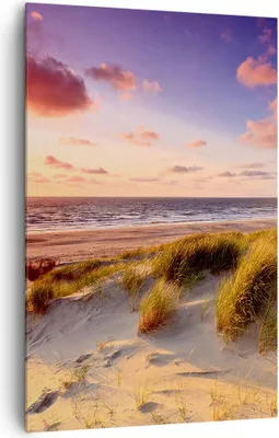 Produktbild von Bild auf Leinwand - Leinwandbild - Einteilig - Meer Strand Düne - 80x120cm - Wand Bild - Wanddeko - Wandbilder - Leinwanddruck - Wanddekoration - Leinwand bilder - Wandbild - PA80x120-3540