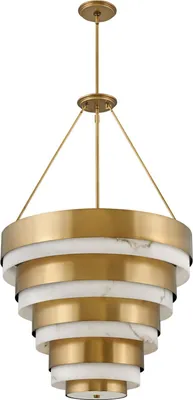 Produktbild von Pendelleuchte Metall E14 Ø 69,2 cm rund H: max. 195,7 cm in Messing Antik Jugendstil