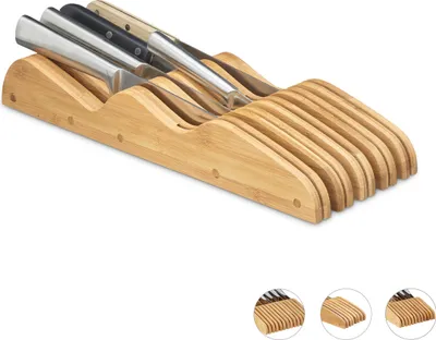 Zdjęcie produktu dla Bambusowy organizer na noże do szuflady L RD0296