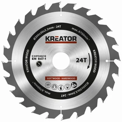 Produktbild von Kreissägeblatt Ø 200 x 30 x 2,2 mm 24 Zähne Holzsägeblatt + 3 Reduzierringe