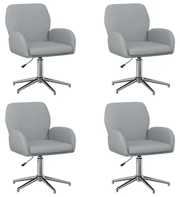 Image de vidaXL - 4 chaises de bureau, 54 x 58 x 90 cm, gris clair, revêtement en tissu