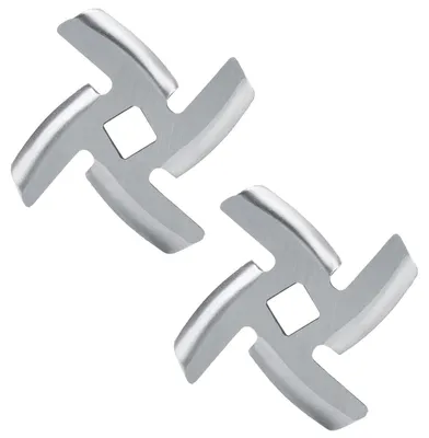 Fleischwolfmesser-Set, 2 Stück, Edelstahl, 46x46x5 mm
