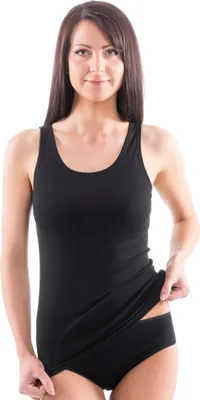 Produktbild von HERMKO 1310 Damen Unterhemd aus reiner Baumwolle in verschiedenen Farben, Farbe:schwarz, Größe:32/34 (XS)