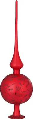 Produktbild von Christbaumspitze Glas mit Ranken Motiv 36cm Rot matt 1 Stück