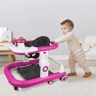 Produktbild von 3 in1 Klappbar Lauflernhilfe Babywalker Spiel- und Lauflernwagen Gehfrei für Kleinkinder,mit Abnehmbar Futterschale und Musik,für babys ab 6 Monaten