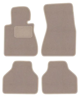 Image de Tapis de sol en moquette pour BMW 7 E65 2001-2008 (berline) – jeu 4 pièces, beiges, sur mesure – Wielganizator LUX