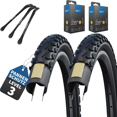 Produktbild von 2x Schwalbe Fahrradreifen Land Cruiser 28 Zoll 42-622 + DV Reifenheber