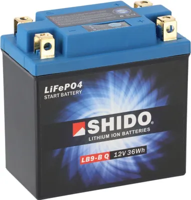 Produktbild von Shido Lithium Batterie LB9-B Q 12V 3Ah für YB7/YB9/YTX9A/12N7/12N9