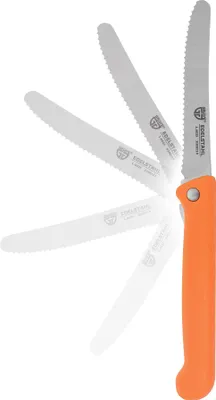 Produktbild von Klappbares Frühstücksmesser, mit Etui, Wellenschliff, Orange