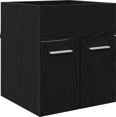 Image de vidaXL Armoire sous lavabo noir aspect chêne 41 x 38,5 x 46 cm