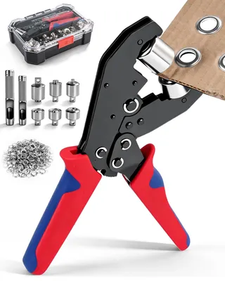 Oogtangset mit 2 Einsätzen, 400 Ösen (6/10 mm), für Planen, PVC, Leder