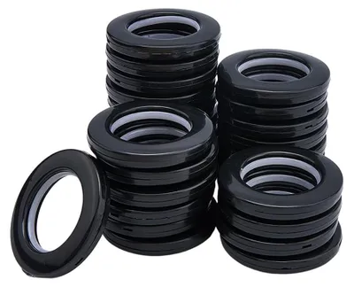 30 Kunststoff-Vorhangringe, Ø 40 mm, geräuscharm, schwarz