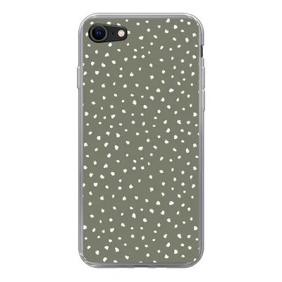 Produktbild von MuchoWow® Handyhülle Schutzhülle Hülle für iPhone SE 2022 Polka dots - Grün - Weiß Silikon Softcase Handy Hülle - Schutzhülle