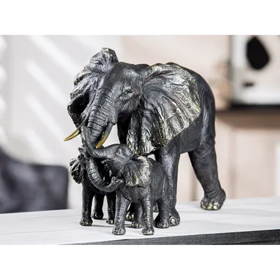 Immagine prodotto di Gilde Figur, Elefant, Kunstharz, schwarz, VE 1, L. 18.5 cm, B. 39.5 cm, H. 26.5 cm 51971 4063387519714