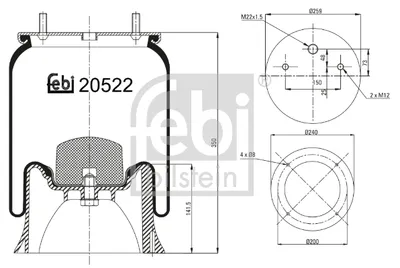Produktbild von Federbalg, Luftfederung FEBI 20522