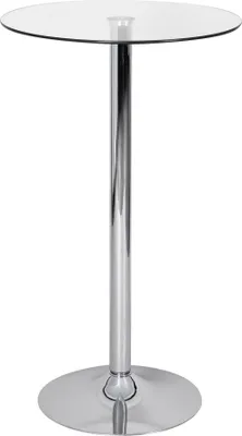Produktbild von Stehtisch Bistrotisch rund Glasplatte Farbe Silber Bartisch Design