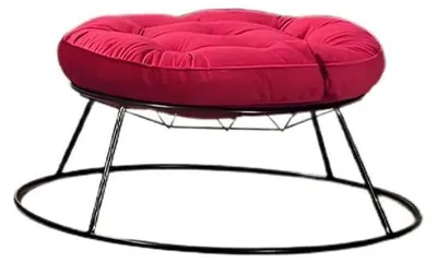 Image de Tabouret de jardin rouge design Tabouret rembourré moderne Pouf en tissu