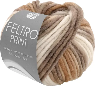 Produktbild von Lana Grossa FELTRO PRINT Filzwolle, Farbe:1307 - Weiß/Rohweiß/Beige/Taupe