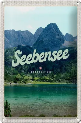 Produktbild von Blechschild Reise 20x30cm Seebensee Österreich Wälder Natur See