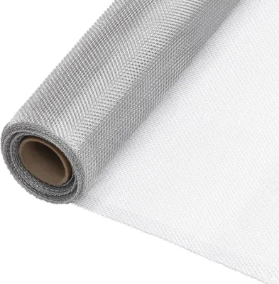 A roll of silver aluminum insect screen.