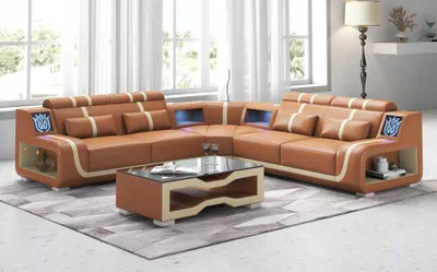 Produktbild von Luxus Couch Ecksofa L Form Weiß Modern Ledersofa couchen Sofa Sofas
