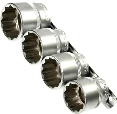 Produktbild von Steckschlüsseleinsätze Stecknuss VIELZAHN 12-KANT 27 30 32 36 mm auf Steckleiste