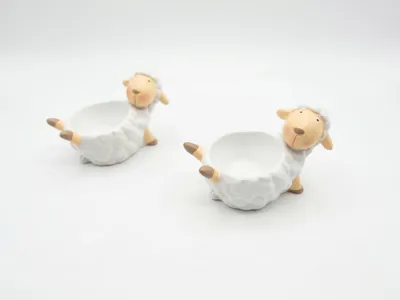 Image de Lot de 2 supports d'œufs - Motif mouton