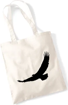 Produktbild von Huuraa Jutebeutel Eagle Silhouette Adler 10 Liter Natural Baumwolle Tasche Geschenkidee