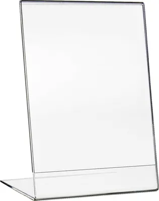Image de HMF 46930 Présentoir de table Support en L Din A6 acrylique, support pour cartes de menu, format vertical, 11 x 15 x 8,3 cm