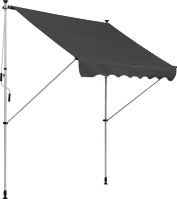Produktbild von Outsunny Markise Gelenkarmmarkise Klemmmarkise 0°-90° einstellbar 1,7-2,8 m höhenverstellbar Sonnenschutz Faltarm Handkurbel Balkon Alu Grau 200 x 150 cm
