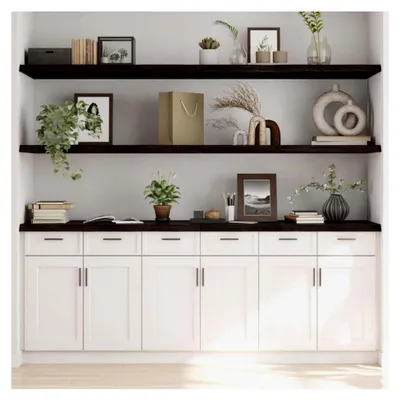 Produktbild von Wandregal Dunkelbraun, 200 x 60 x (2-4) cm, behandeltes Massivholz, Eiche