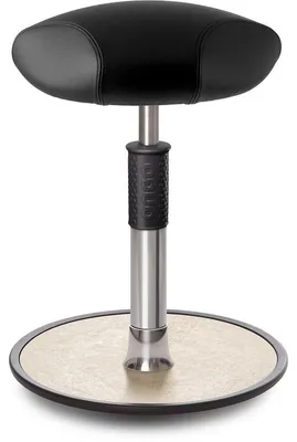 Produktbild von Sitz- Stehhocker Free Regular Triangel Boxmark Leder schwarz chrom /creme.
