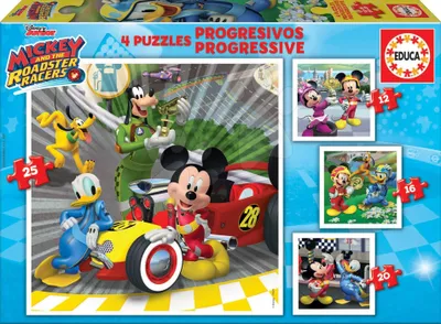 Produktbild von Educa - Puzzle 4in1 Mickey Mouse - 1-39 dielov