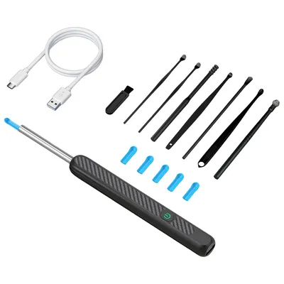 Produktbild von HD Ohrenschmalzentferner mit Kamera,Ohr Reinigung Set,3.5mm WiFi Ohr Endoskop mit LED, 130mAh Akku, IP67 wasserdicht, Kinder  Erwachsene, Typ-C