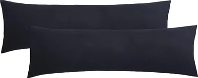 Produktbild von NatureMark 2er Pack Jersey Kissenbezug Kissenhülle Kissenbezüge Seitenschläferkissen Nackenkissen viele Größen und Farben  (40 x 145 cm (Seitenschläfer/Stillkissenbezug), Schwarz)