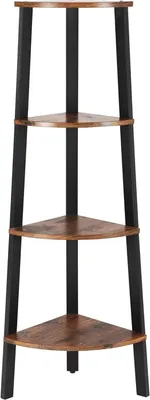 Immagine prodotto di Scaffale angolare VASAGLE dal design industriale, scaffale in piedi, libreria, scaffale a scala, facile da montare, robusto metallo per la struttura, 4 livelli per la casa,