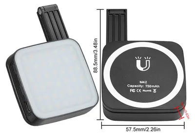 Zdjęcie produktu dla M42 Magnetyczna lampa do selfie 2500–6500 K, dwustronna lampa wypełniająca LED z lustrem do fotografii i filmowania