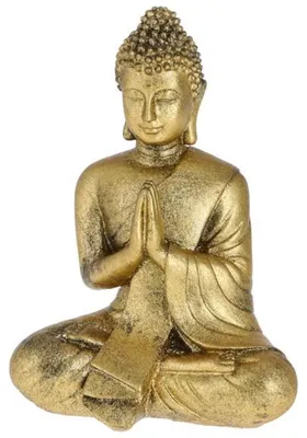 Produktbild von Cepewa Buddha Statue - Gold - Innenbereich - Polystone - 12 x 7 x 17 cm