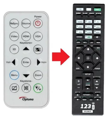 Produktbild von Ersatz Fernbedienung für Optoma IR29033, SP.8VH02GC01