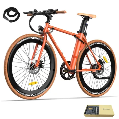 Produktbild von Elektrofahrrad Pannensichere Reifen 28 Zoll Wasserdicht IPX3 E-Bike bis zu 90 km, Orange