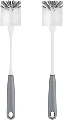 Image de Brosse pour bouteilles avec long manche - Gris - Lot de 2