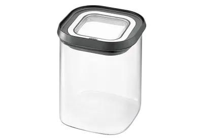 Zdjęcie produktu dla GEFU PANTRY, Pojemnik, Prostokątny, 0,9 l, Czarny, Przezroczysty, Szkło borokrzemowe, Plastik, Silikon, Stal nierdzewna, 110 mm