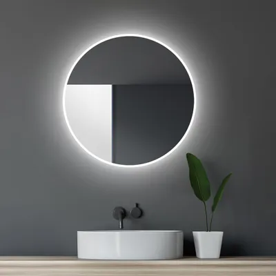 Produktbild von LED Badspiegel 60 cm, rund, Aluminiumrahmen, Lichtfarbe neutralweiß, IP24