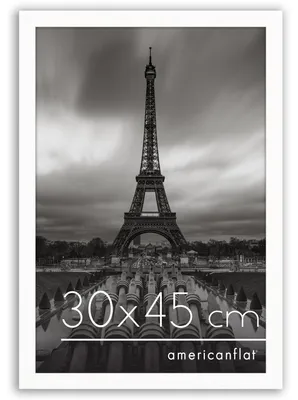 Image de Cadre photo Americanflat, dimensions 30x45 cm, en bois MDF avec une plaque en plexiglas résistante aux chocs